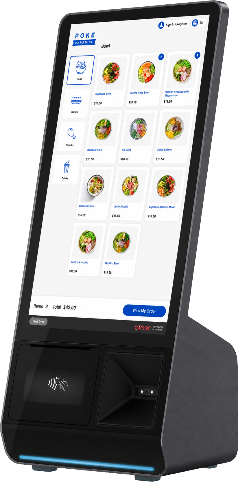 Aimer PK156 self-service ordering and payment kiosk